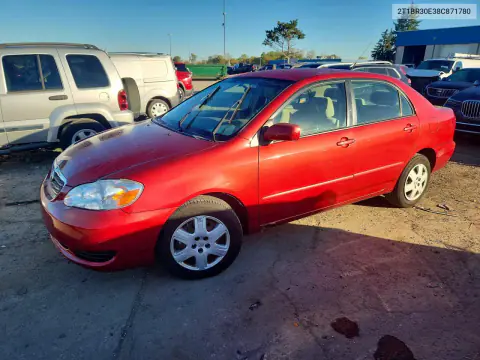2T1BR30E38C871780 — 2008 Toyota Corolla, Передняя часть, фото до ремонта