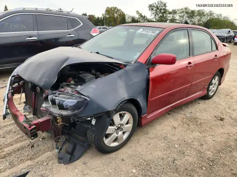 1NXBR32EX8Z033385 — 2008 Toyota Corolla, Передняя часть, фото до ремонта