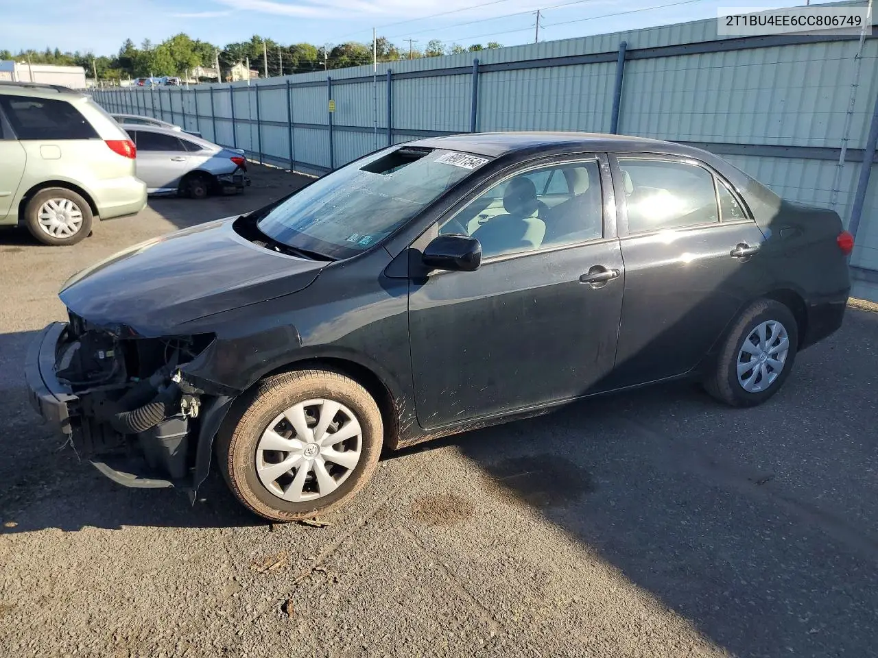 2012 Toyota Corolla L VIN 2T1BU4EE6CC806749 фото 1