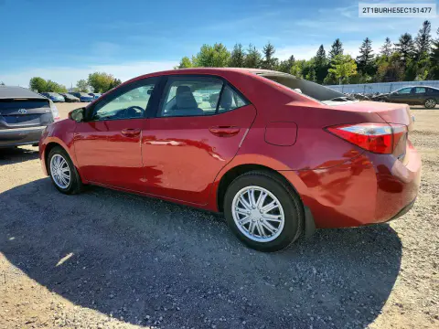 2014 Toyota Corolla L VIN 2T1BURHE5EC151477 фото 2