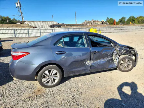 2014 Toyota Corolla Le Eco Plus VIN 2T1BPRHE8EC026870 фото 3