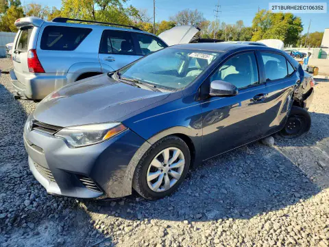 2T1BURHE2EC106352 — 2014 Toyota Corolla, Задняя часть, фото до ремонта