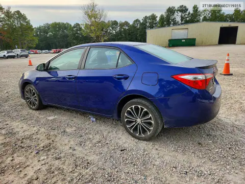 2014 Toyota Corolla S Plus VIN 2T1BURHE6EC119315 фото 2