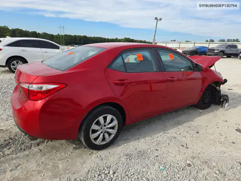 2014 Toyota Corolla Le VIN 5YFBURHE0EP130794 фото 3