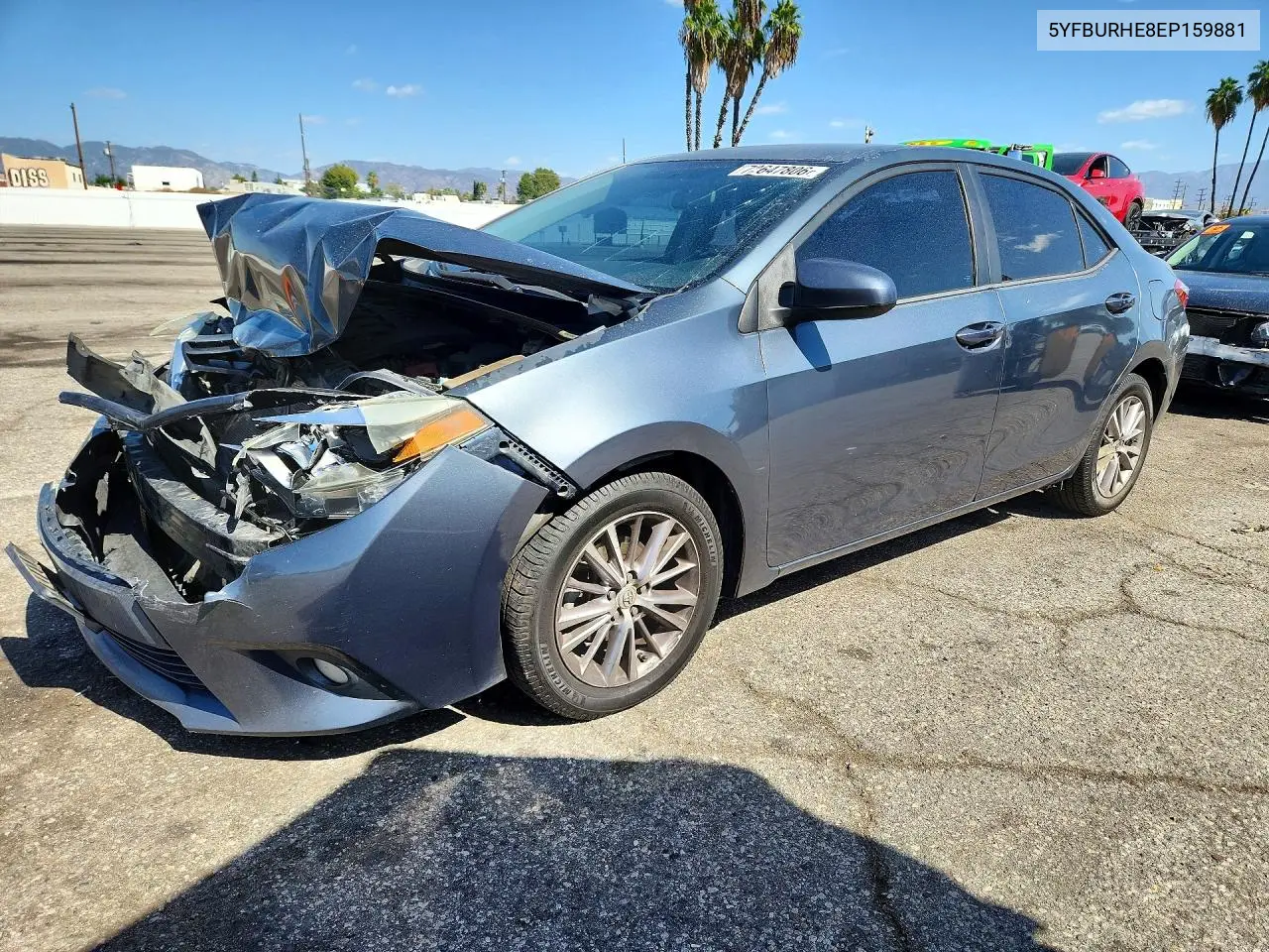 5YFBURHE8EP159881 Toyota Corolla 2014 — повреждение Передняя часть, фото до ремонта