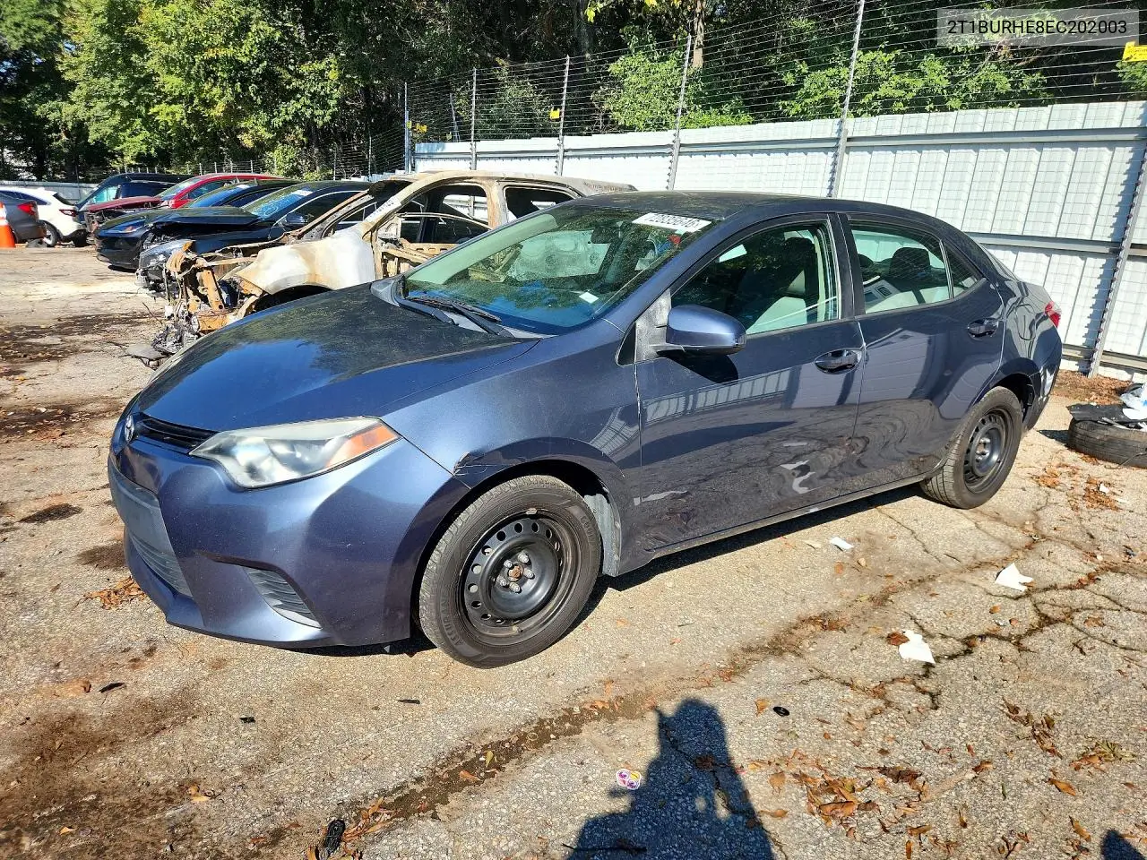 2T1BURHE8EC202003 Toyota Corolla 2014 — повреждение Естественный износ, фото до ремонта