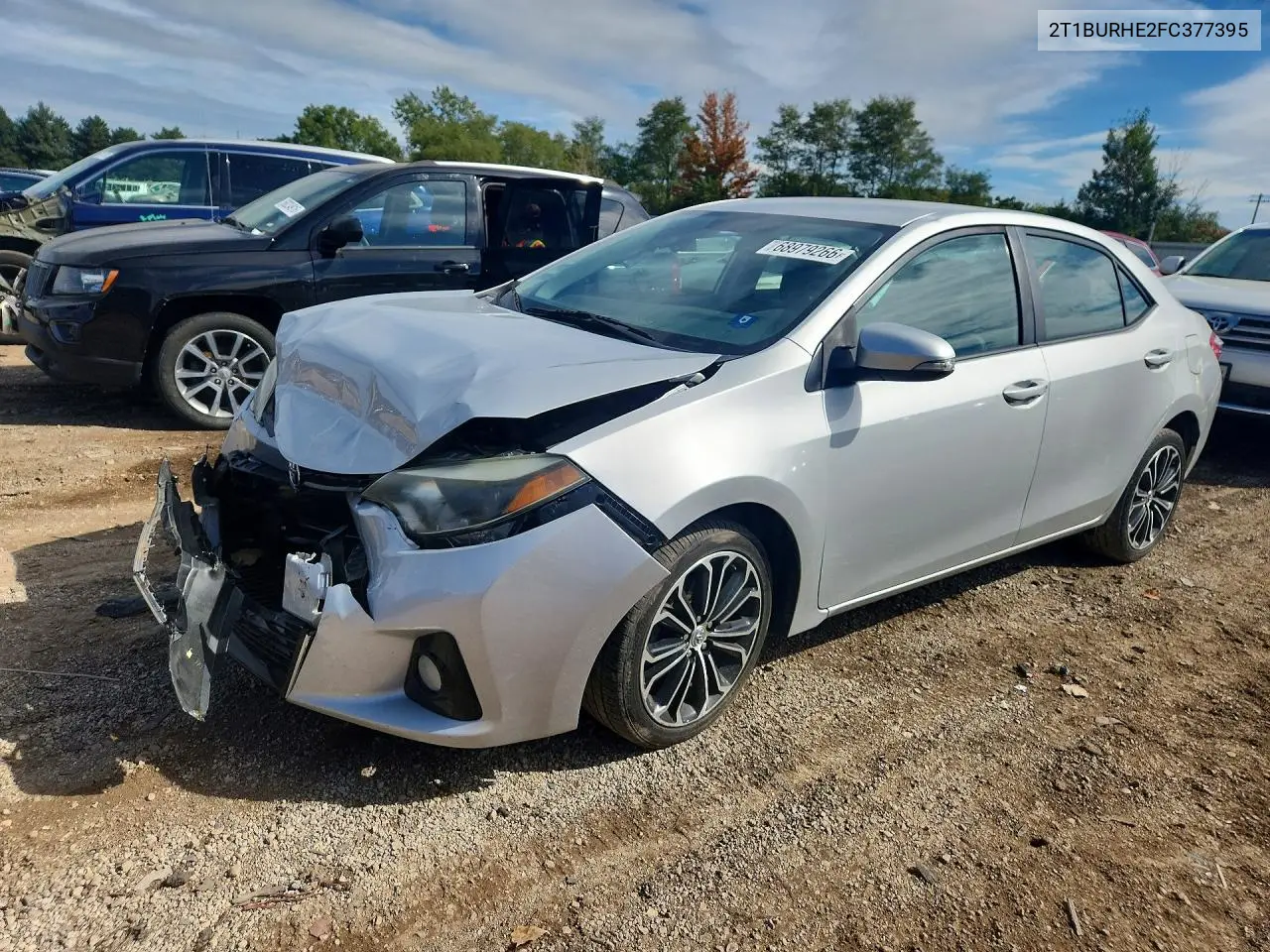 2015 Toyota Corolla S Plus VIN 2T1BURHE2FC377395 фото 1