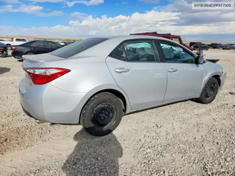 5YFBURHE1FP317303 — 2015 Toyota Corolla, фото 3 с аукциона Copart, Передняя часть