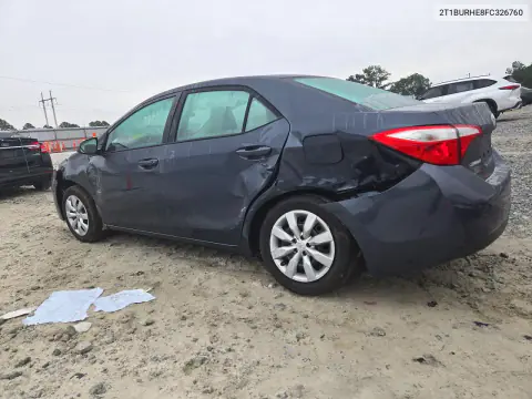 2015 Toyota Corolla Le VIN 2T1BURHE8FC326760 фото 2