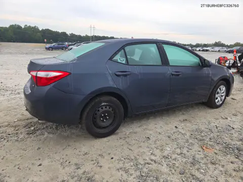2015 Toyota Corolla Le VIN 2T1BURHE8FC326760 фото 3