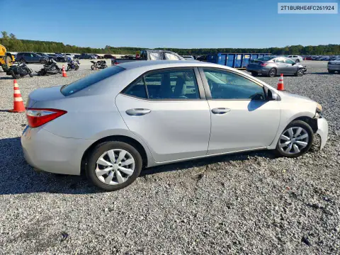 2T1BURHE4FC261924 — 2015 Toyota Corolla, фото 3 с аукциона Copart, Передняя часть