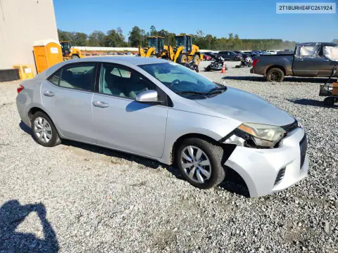 2T1BURHE4FC261924 — 2015 Toyota Corolla, фото 4 с аукциона Copart, Передняя часть