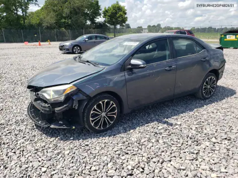 5YFBURHE2GP482651 — 2016 Toyota Corolla, Повреждения со всех сторон, фото до ремонта
