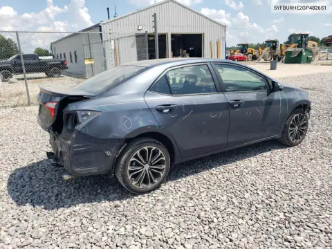2016 Toyota Corolla S Plus VIN 5YFBURHE2GP482651 фото 3