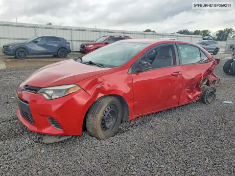 5YFBURHE1GP369211 — 2016 Toyota Corolla, Сторона, фото до ремонта