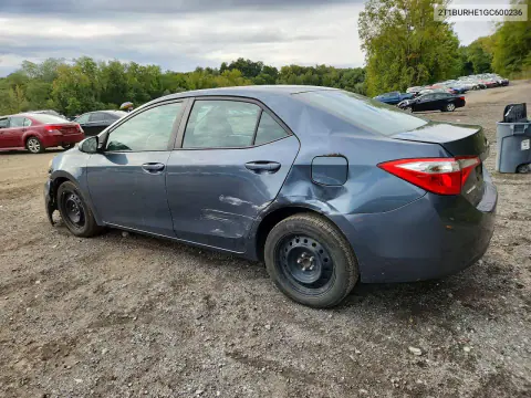 2016 Toyota Corolla Le VIN 2T1BURHE1GC600236 фото 2