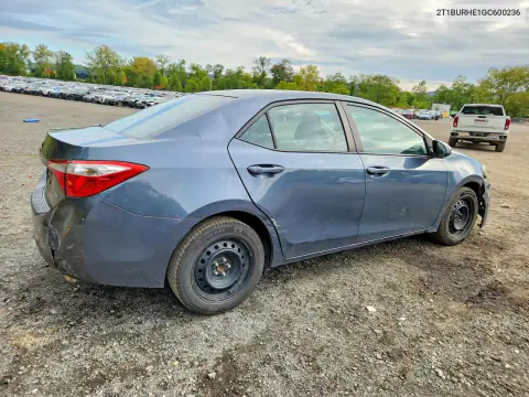 2016 Toyota Corolla Le VIN 2T1BURHE1GC600236 фото 3
