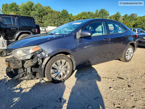 2016 Toyota Corolla Le VIN 2T1BURHE4GC567541 фото 1