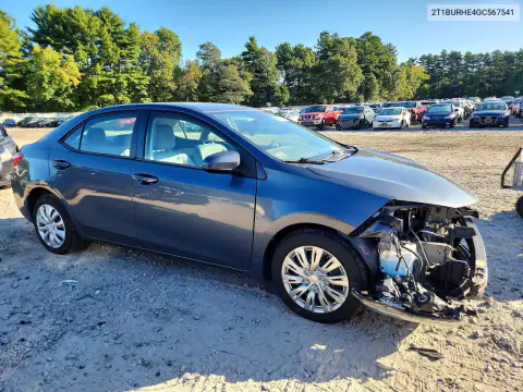 2016 Toyota Corolla Le VIN 2T1BURHE4GC567541 фото 4