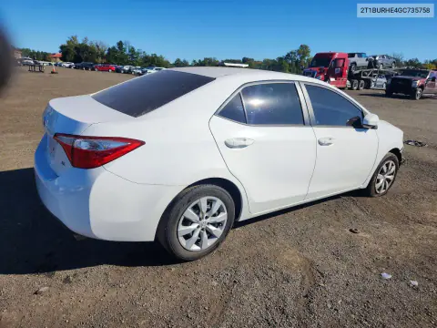 2016 Toyota Corolla Le VIN 2T1BURHE4GC735758 фото 3