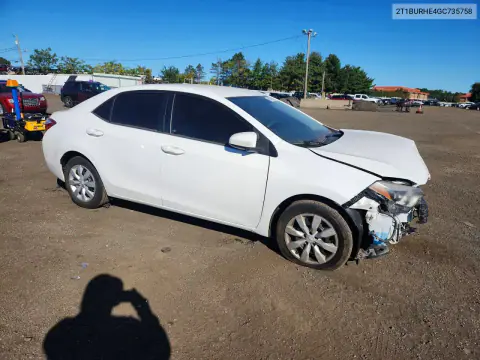 2016 Toyota Corolla Le VIN 2T1BURHE4GC735758 фото 4