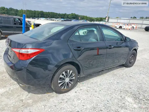 2016 Toyota Corolla L VIN 2T1BURHE9GC618998 фото 3