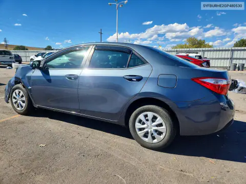 2016 Toyota Corolla L VIN 5YFBURHE2GP480530 фото 2