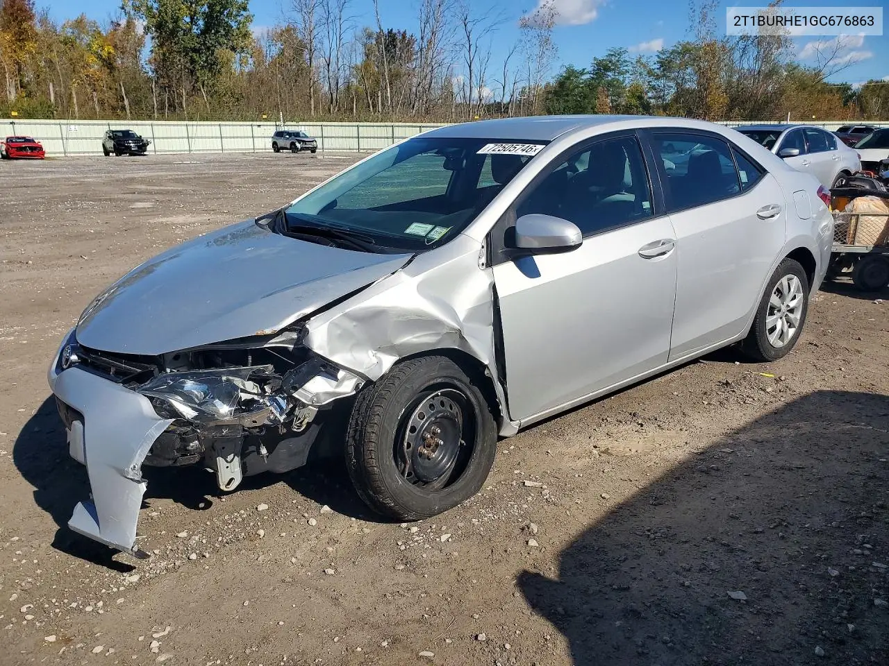 2016 Toyota Corolla Le VIN 2T1BURHE1GC676863 фото 1