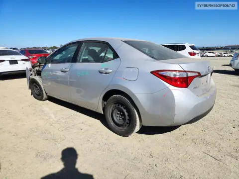 5YFBURHE6GP506742 — 2016 Toyota Corolla, фото 2 с аукциона Copart 20.10.2026, Передняя часть