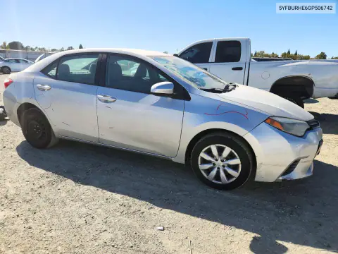 5YFBURHE6GP506742 — 2016 Toyota Corolla, фото 4 с аукциона Copart 20.10.2026, Передняя часть