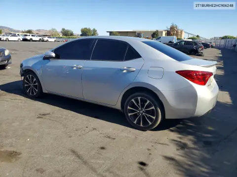 2017 Toyota Corolla Se VIN 2T1BURHE2HC906248 фото 2