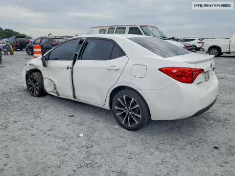 2017 Toyota Corolla Se VIN 5YFBURHE7HP698805 фото 2