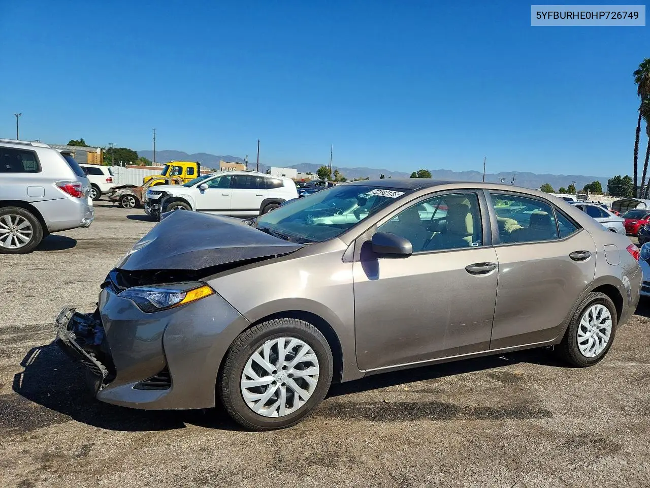 2017 Toyota Corolla Le VIN 5YFBURHE0HP726749 фото 1