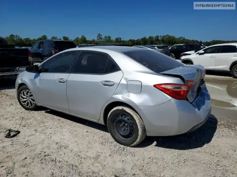 2017 Toyota Corolla Le VIN 5YFBURHEXHP703964 фото 2
