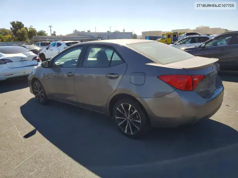 2018 Toyota Corolla Se VIN 2T1BURHE6JC107725 фото 2