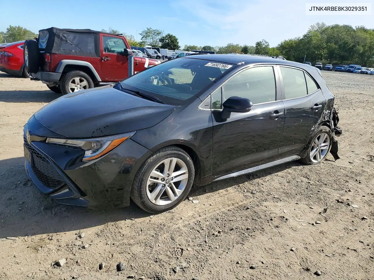 2019 Toyota Corolla Hatchback Se VIN JTNK4RBE8K3029351 фото 1