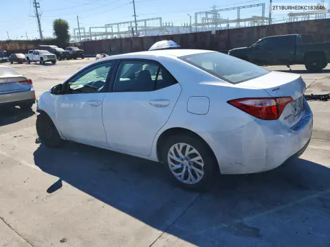 2019 Toyota Corolla Le VIN 2T1BURHE0KC183846 фото 2