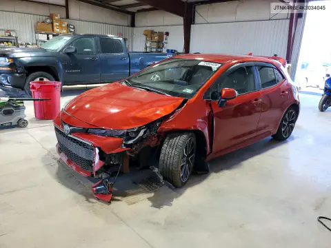 JTNK4RBE4K3034045 — 2019 Toyota Corolla, Передняя часть, фото до ремонта