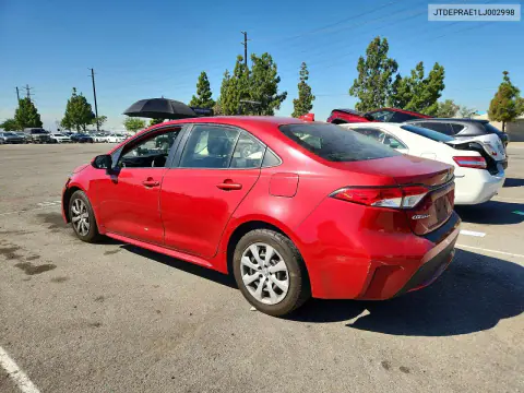 2020 Toyota Corolla Le VIN JTDEPRAE1LJ002998 фото 2