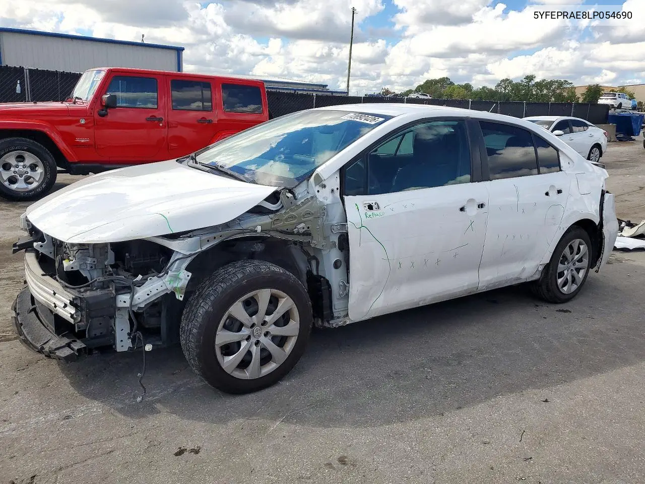 5YFEPRAE8LP054690 Toyota Corolla 2020 — повреждение Передняя часть, фото до ремонта
