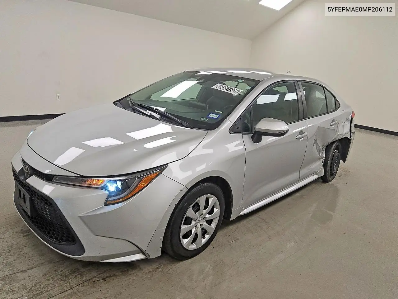 5YFEPMAE0MP206112 Toyota Corolla 2021 — повреждение Сторона, фото до ремонта