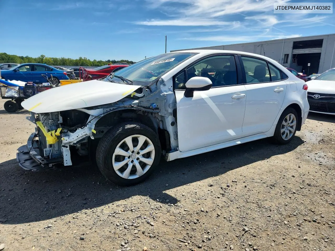 2021 Toyota Corolla Le VIN JTDEPMAEXMJ140382 фото 1
