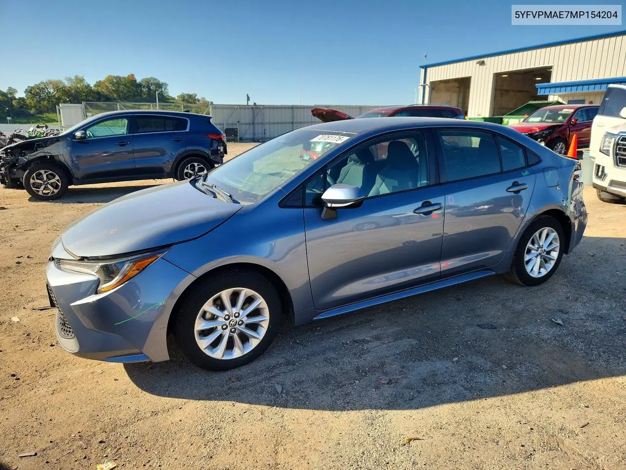 2021 Toyota Corolla Le VIN 5YFVPMAE7MP154204 фото 1