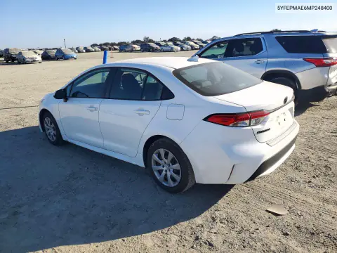 2021 Toyota Corolla Le VIN 5YFEPMAE6MP248400 фото 2
