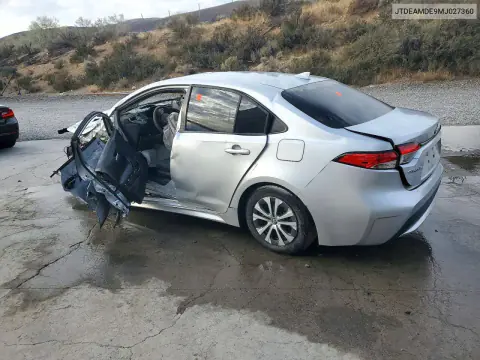 2021 Toyota Corolla Le VIN JTDEAMDE9MJ027360 фото 2
