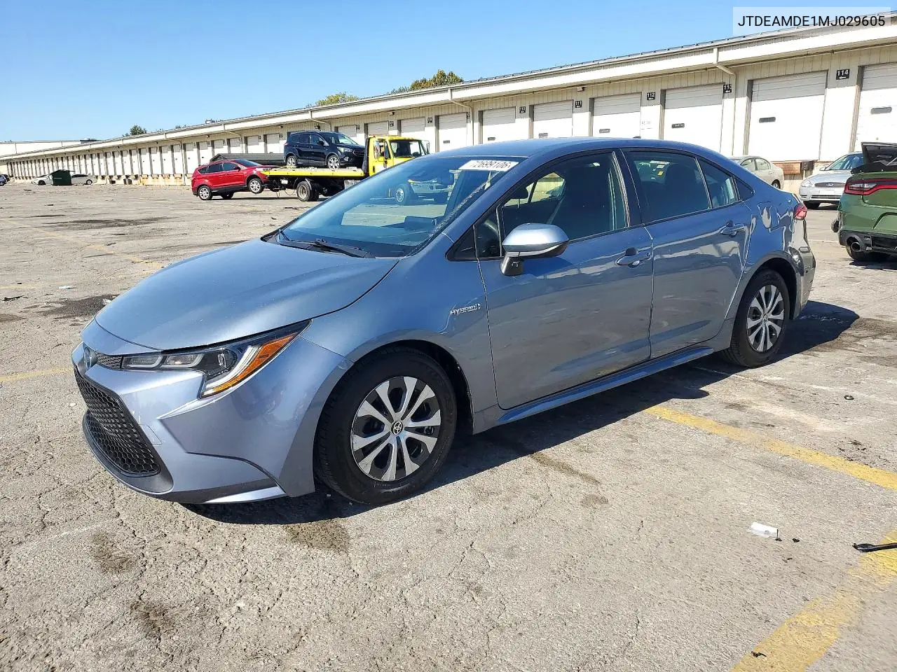 2021 Toyota Corolla Le VIN JTDEAMDE1MJ029605 фото 1
