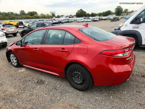 5YFEPMAE6MP180003 — 2021 Toyota Corolla, фото 2 с аукциона Copart, Передняя часть