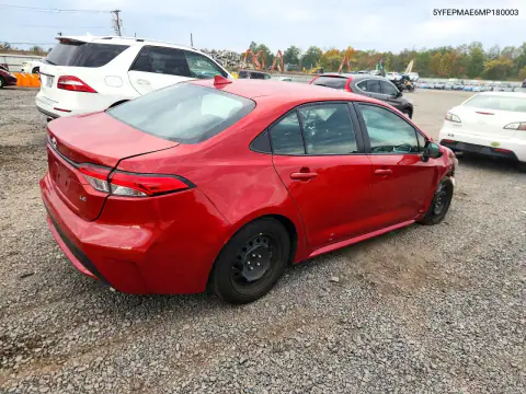 5YFEPMAE6MP180003 — 2021 Toyota Corolla, фото 3 с аукциона Copart, Передняя часть