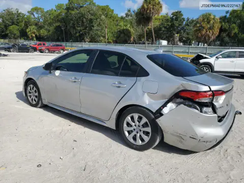 2022 Toyota Corolla Le VIN JTDEPMAE9NJ222167 фото 2