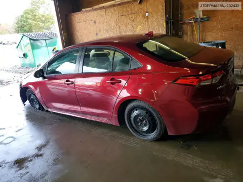 2022 Toyota Corolla Le VIN JTDEPMAE8NJ232432 фото 2